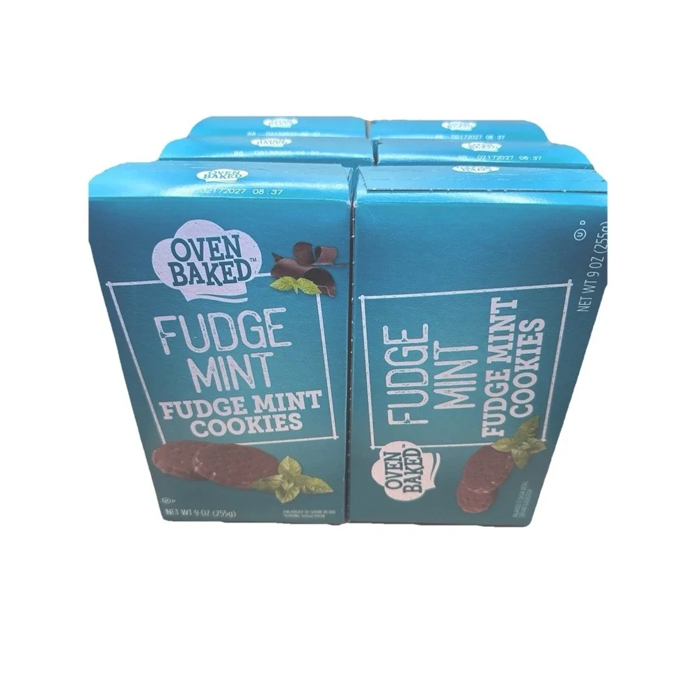 6 Boxes (54 oz) Oven Baked Fudge Mint Cookies‎ 9 oz. NEW